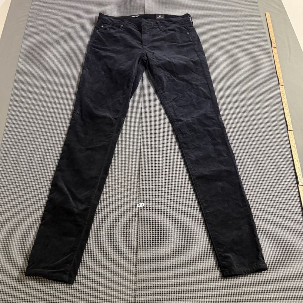 AG Adriano Goldschmied The Legging Super Skinny Corduroy Pants Navy Blue 28R
